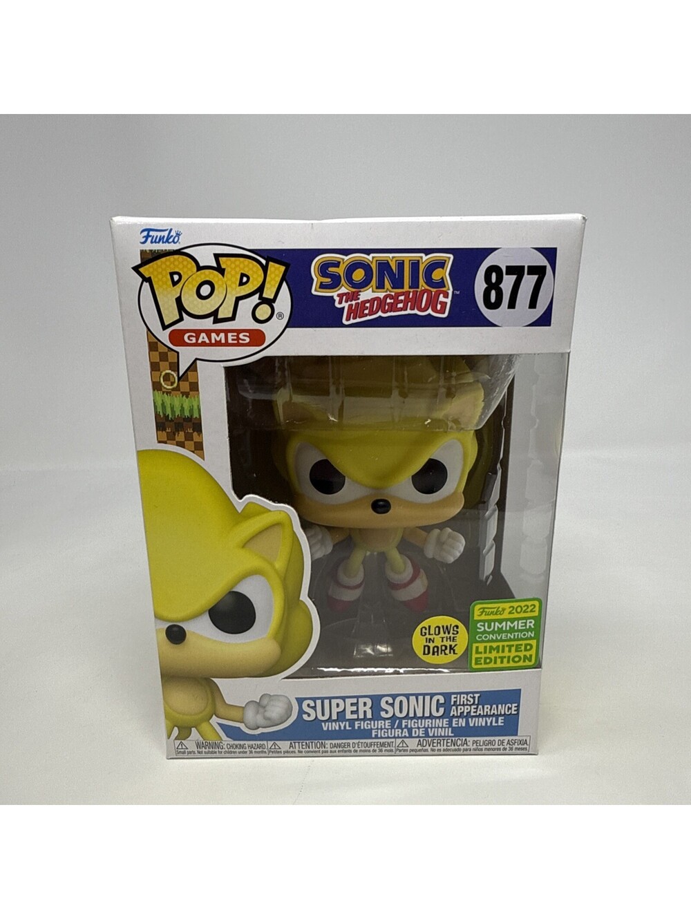Funko Pop! Vinyl Summer Convention Exclusive Super Sonic #877 Glow in the Dark